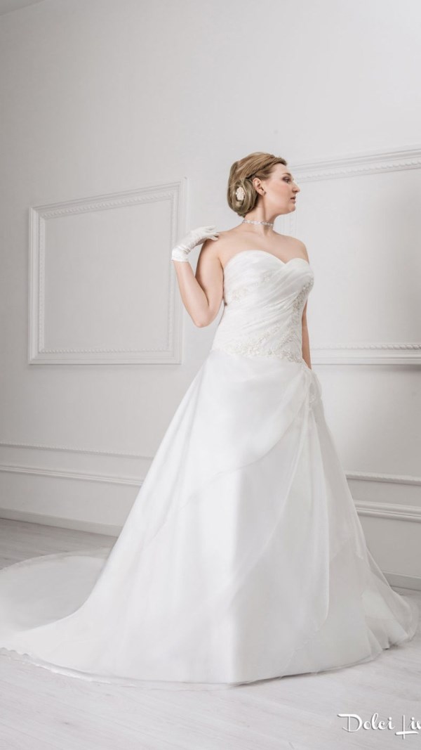 Abito decolte a cuore con organza - LX22